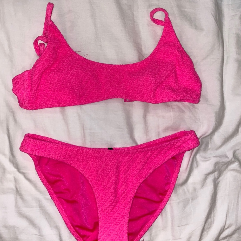Hot Pink Triangl Bikini Suit